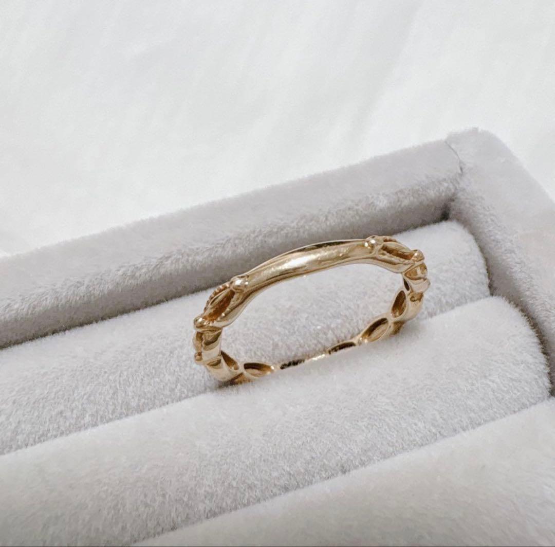 agete アガット ピンキーリング ドレスリング K10 内径約14mm