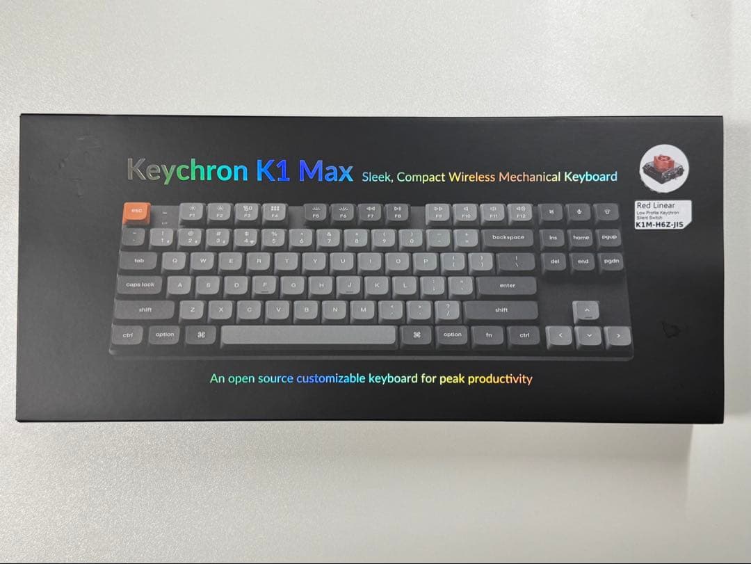 Keychron K1 Max（ロープロファイル、静音赤軸）