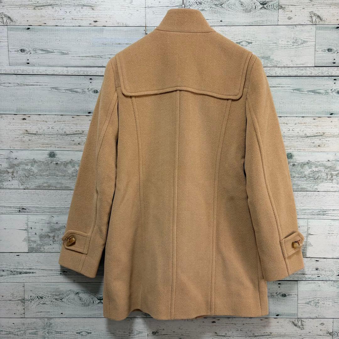 ☆美品☆バーバリーロンドン　スタンドカラーダッフルコート　ヘリンボーン　キャメル