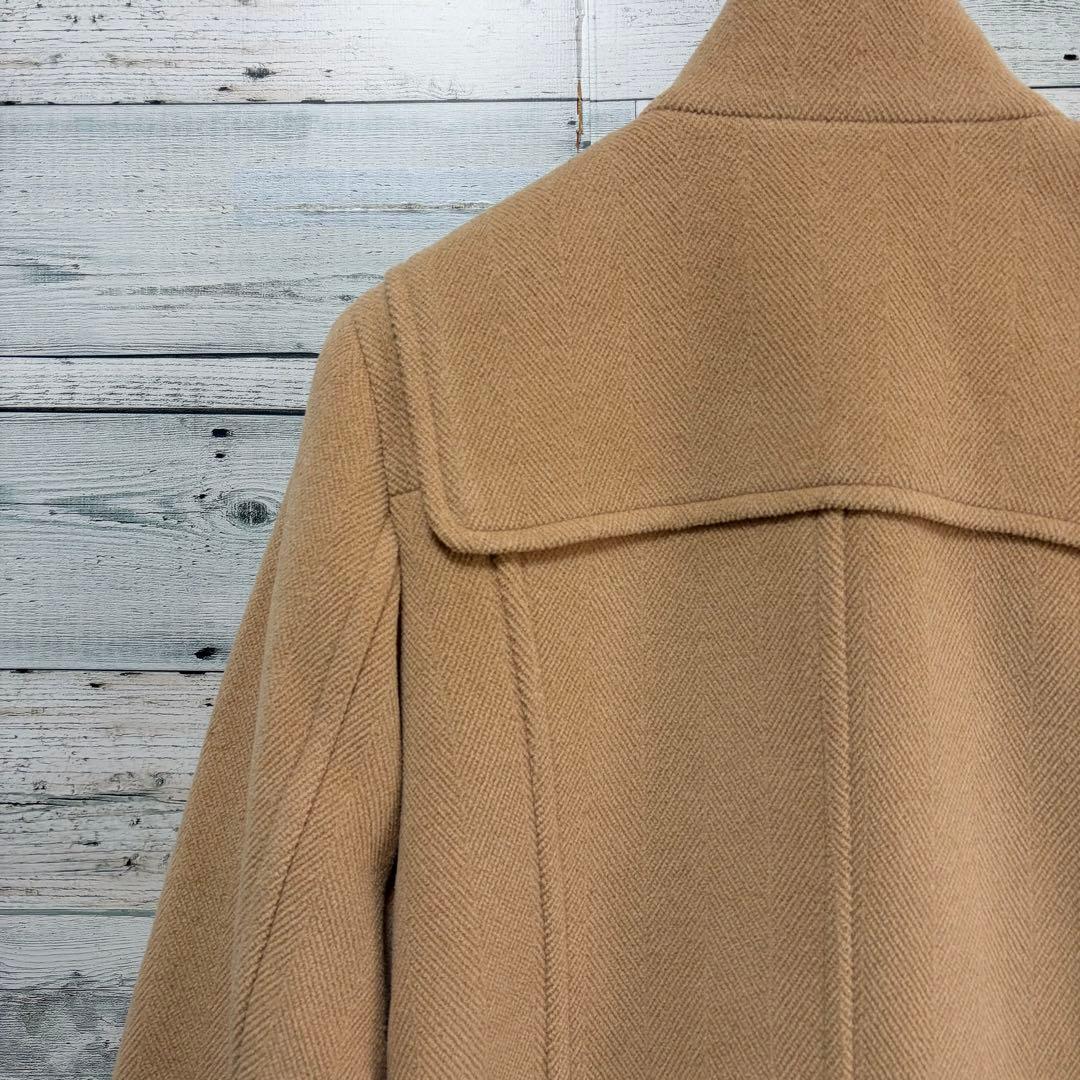 ☆美品☆バーバリーロンドン　スタンドカラーダッフルコート　ヘリンボーン　キャメル