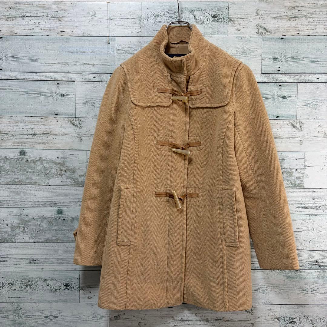 ☆美品☆バーバリーロンドン　スタンドカラーダッフルコート　ヘリンボーン　キャメル