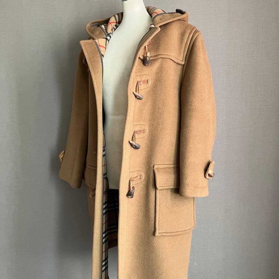 ✨美品✨バーバリー ダッフルコート フード ノバチェック キャメル 英国製 L