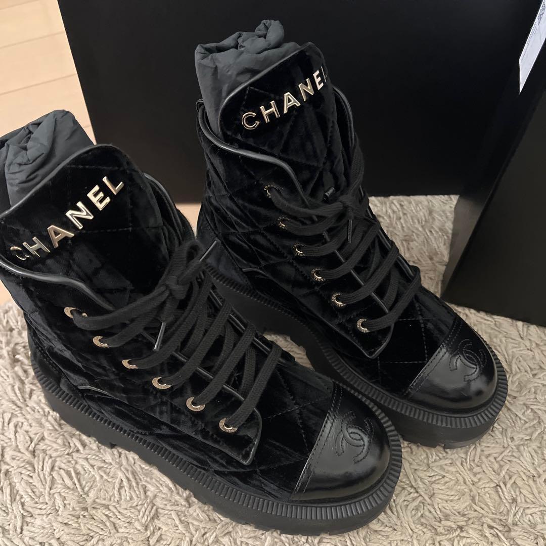 CHANELブーツ Combat Boots 37 23.5