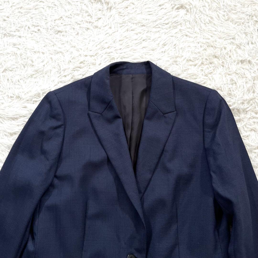 ポールスミス　セットアップ　スーツ　ネイビー　チェック　裏地　総柄　大きいサイズ