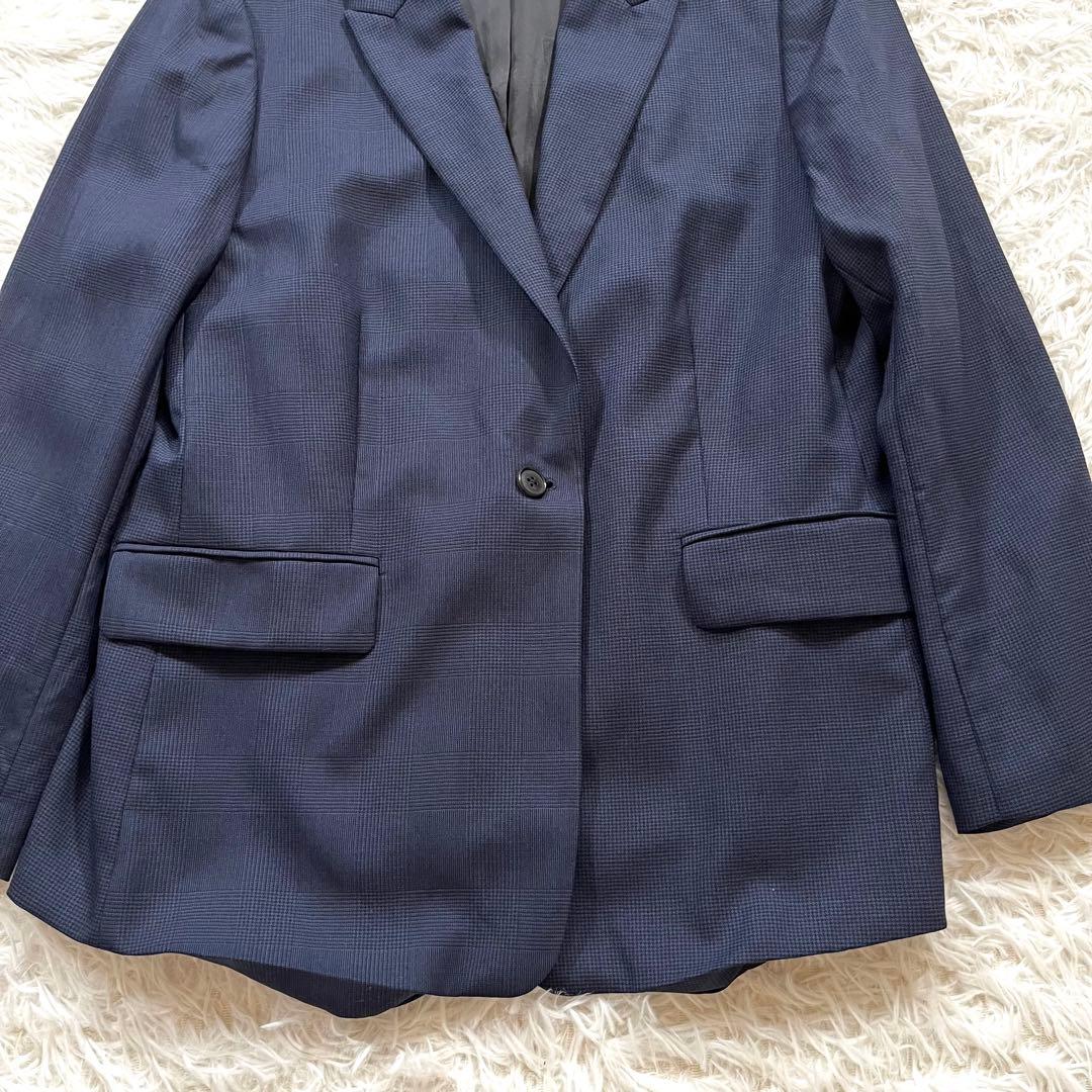 ポールスミス　セットアップ　スーツ　ネイビー　チェック　裏地　総柄　大きいサイズ
