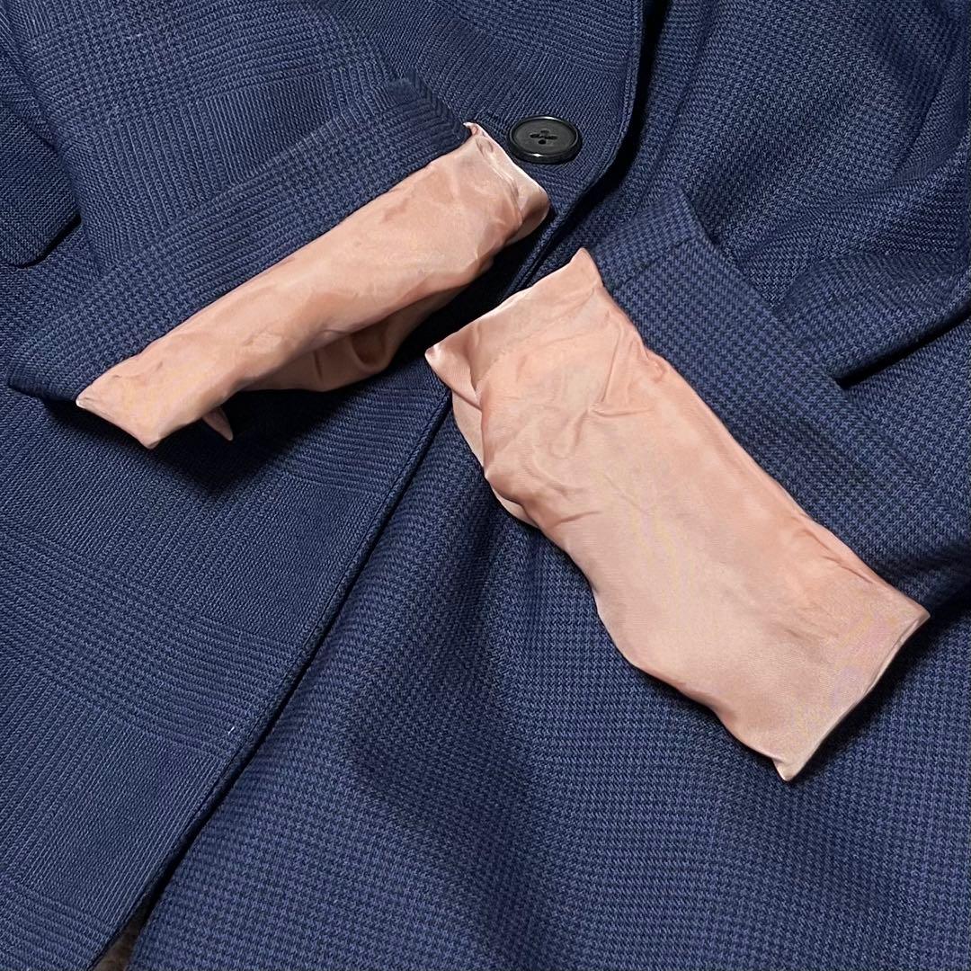 ポールスミス　セットアップ　スーツ　ネイビー　チェック　裏地　総柄　大きいサイズ