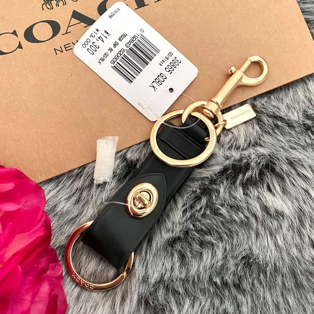 新品☆COACH コーチ バッグチャーム トリガースナップ キーリング レザー