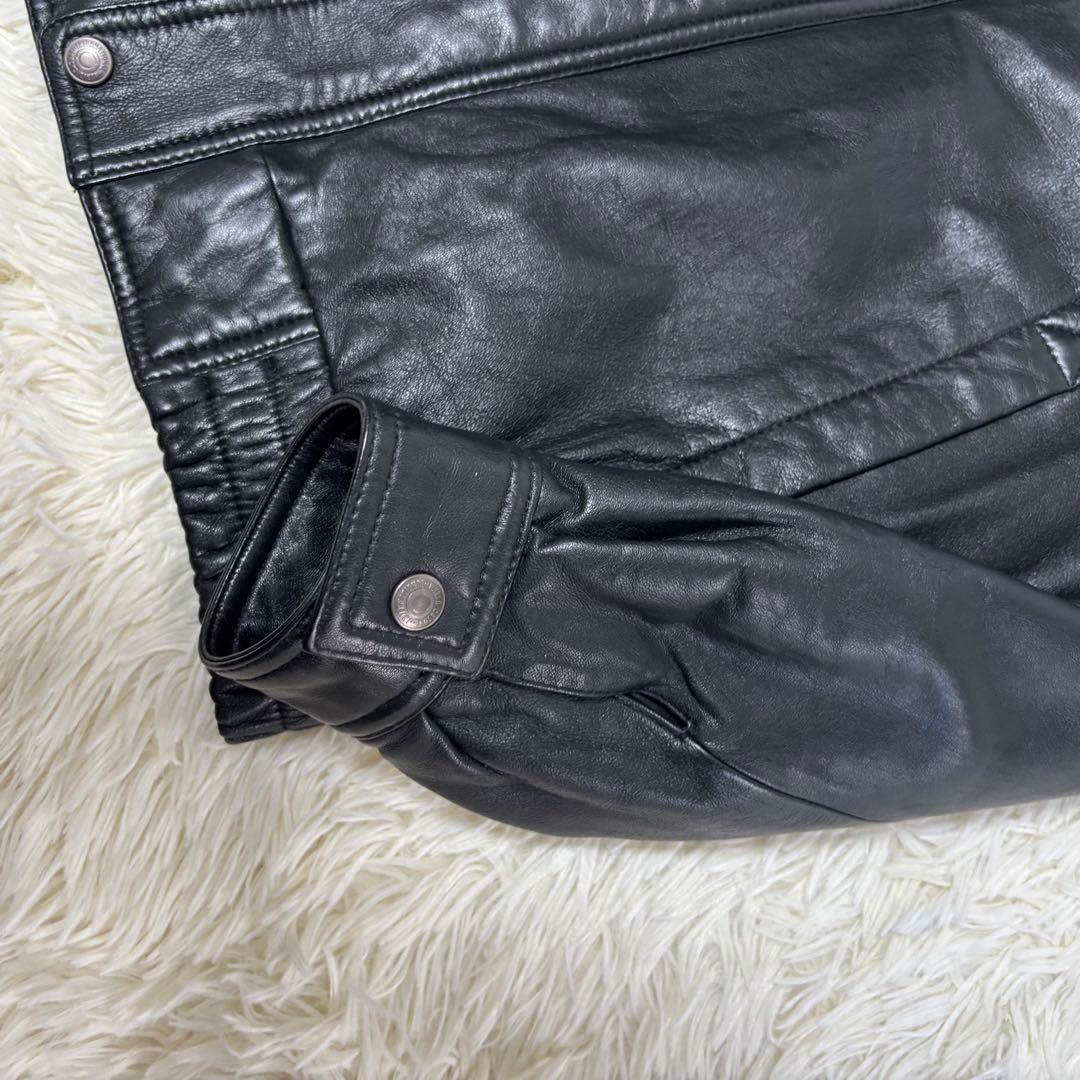 美品✨90's レザージャケット　羊革　ブルゾン　黒　L 菅田将暉　キムタク