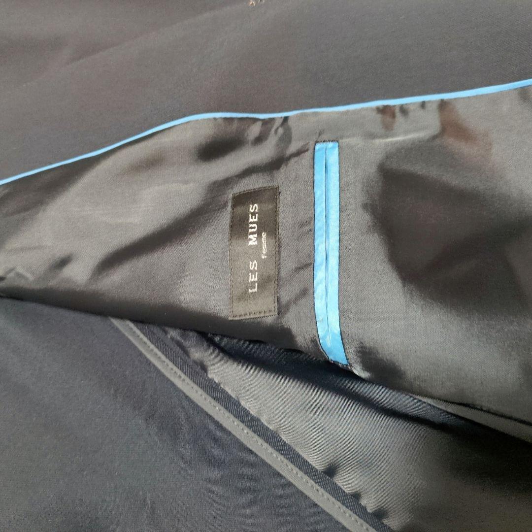 LES MUES Oggiコラボ ノーカラージャケット 　パンツスーツ　紺色