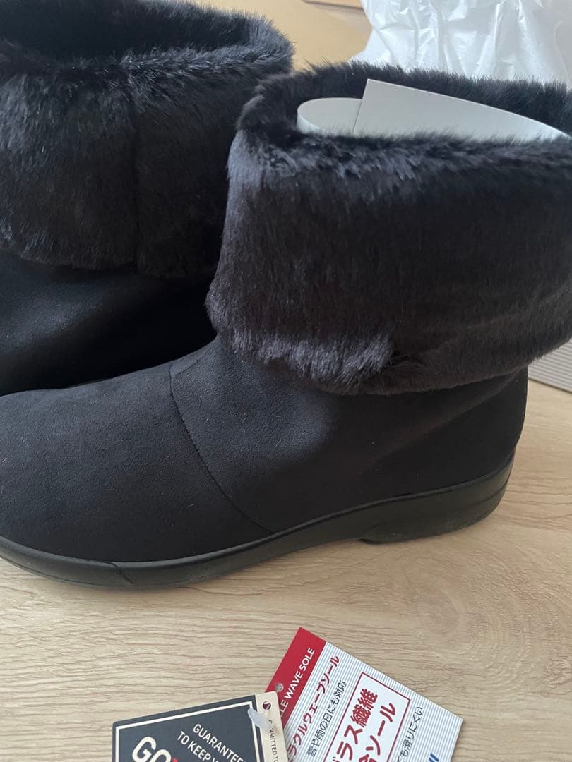 TOP DRYレディース ショートブーツ ゴアテックス TDY3911 黒ファー