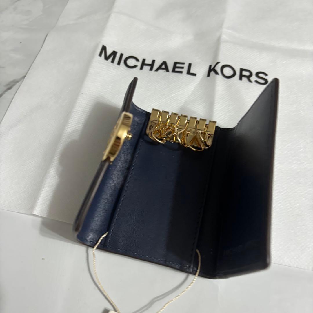 【新品未使用品】MICHAEL KORS キーケース ネイビーブルー