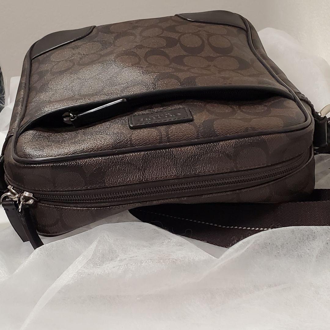 美品✨COACH メッセンジャーバッグ ブラウン レザー PVC メンズ