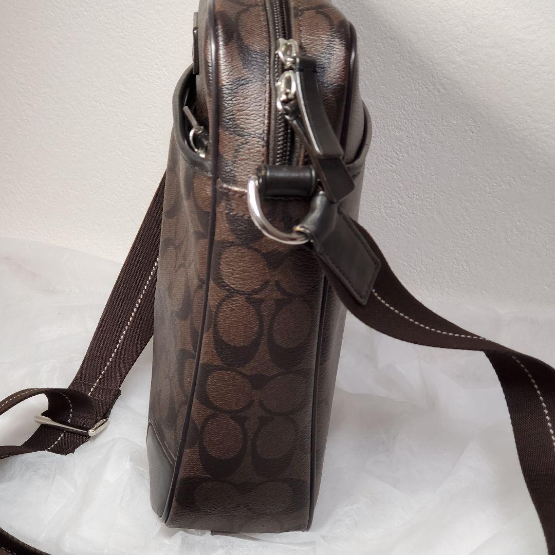 美品✨COACH メッセンジャーバッグ ブラウン レザー PVC メンズ