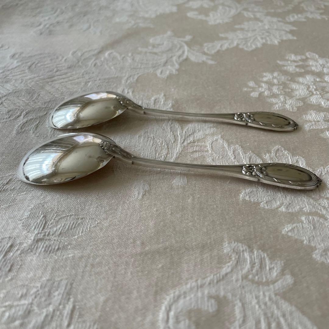 リボン♡ フレンチシルバー　アイスクリーム　スプーン　2本