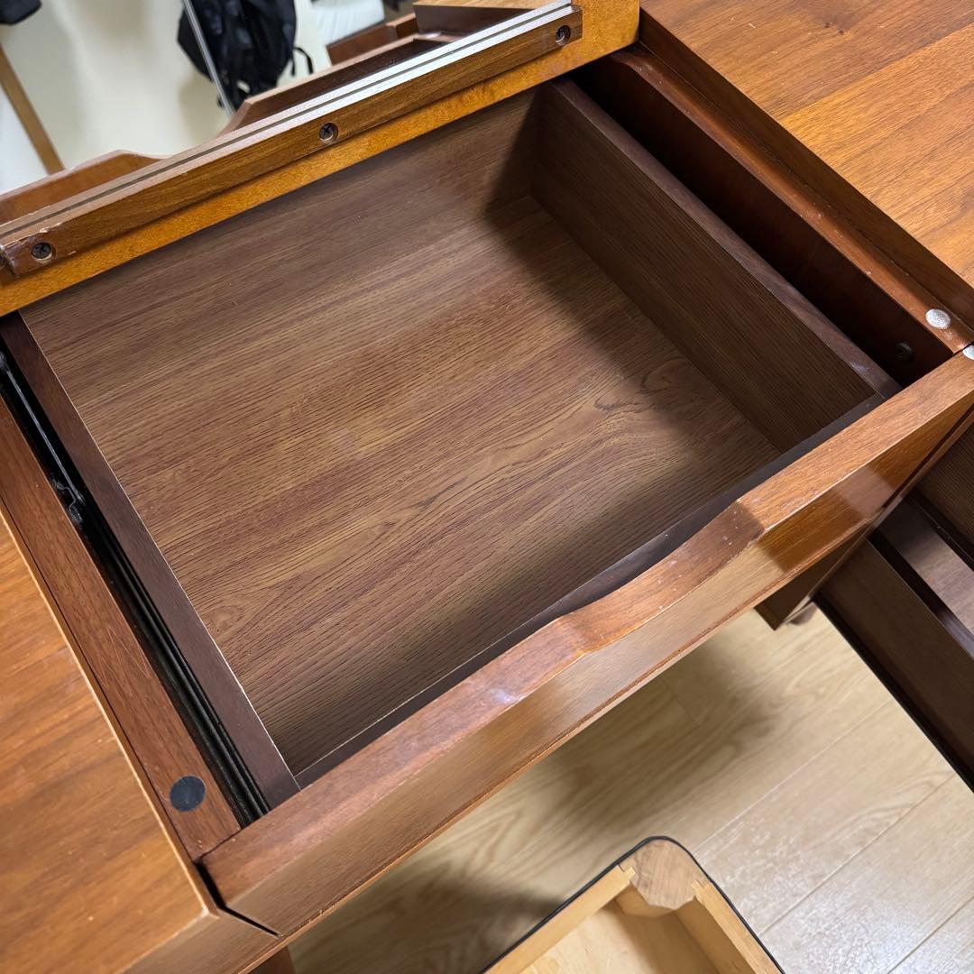 ドレッサー 鏡台 木製 スツール セット ミッドセンチュリー系 レトロ