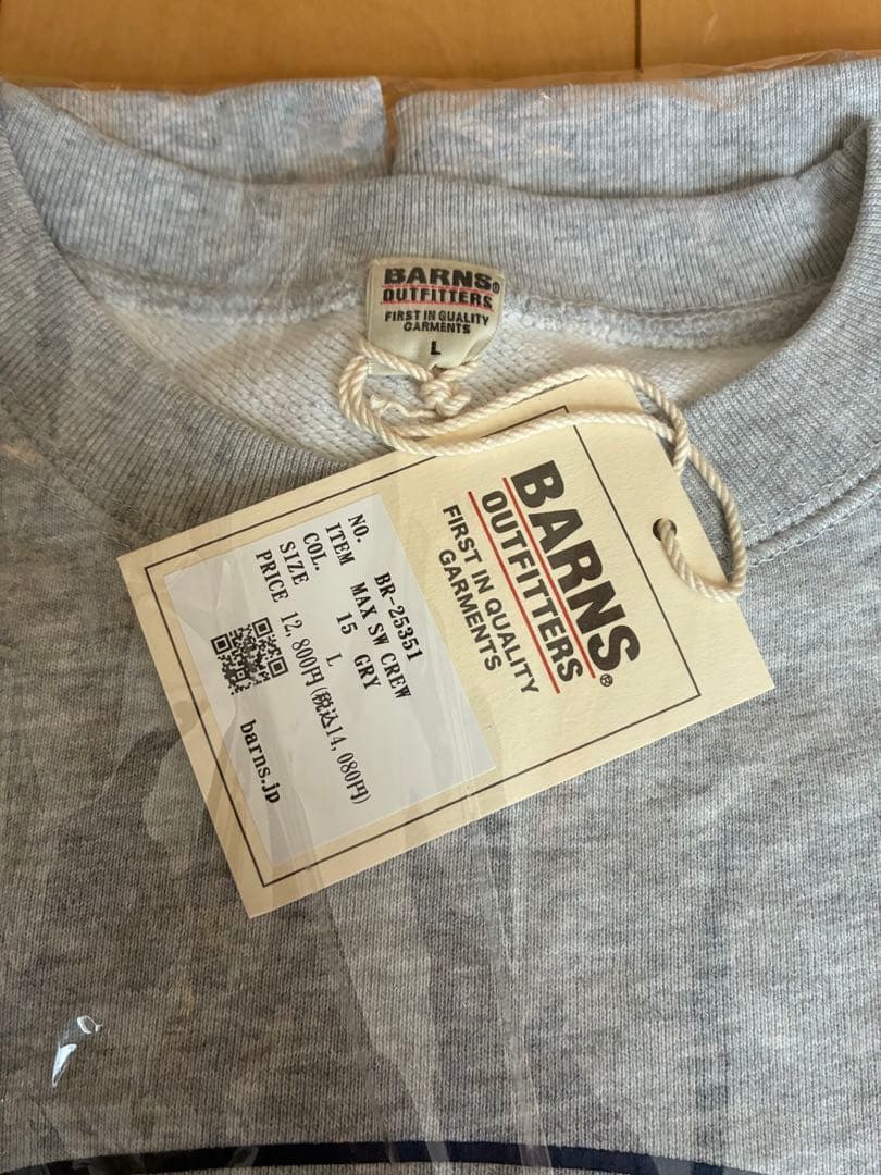 BARNS スーパーヘビーウェイト クルーネック スウェット プリント　L新品