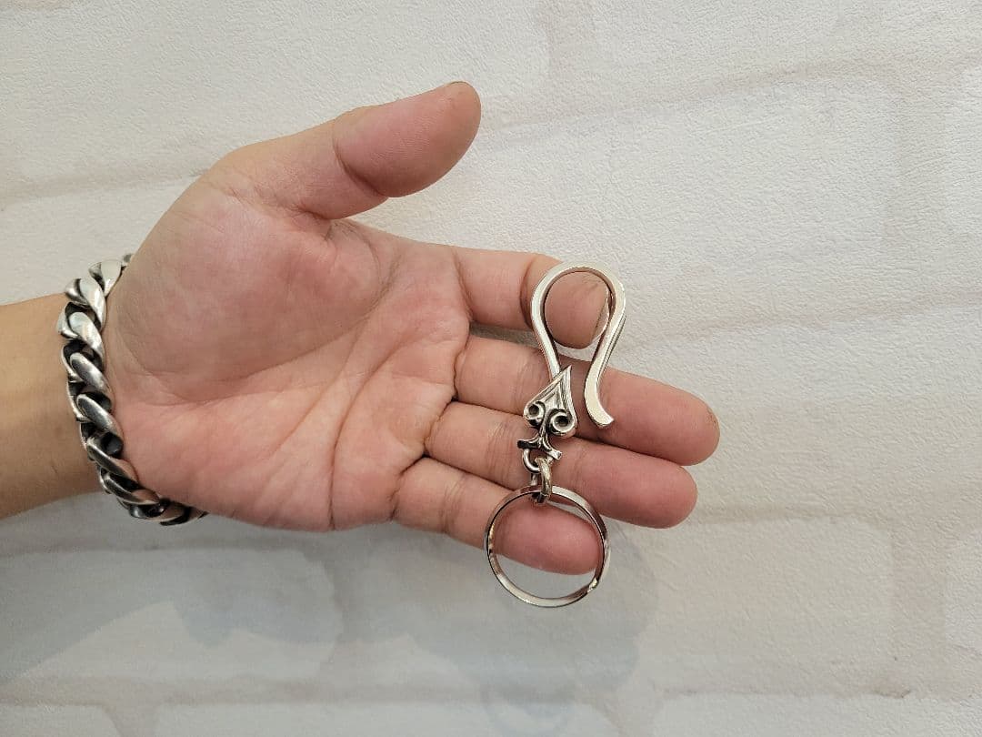 スペードフックキーチェーン キーリング付き silver925 シルバー925