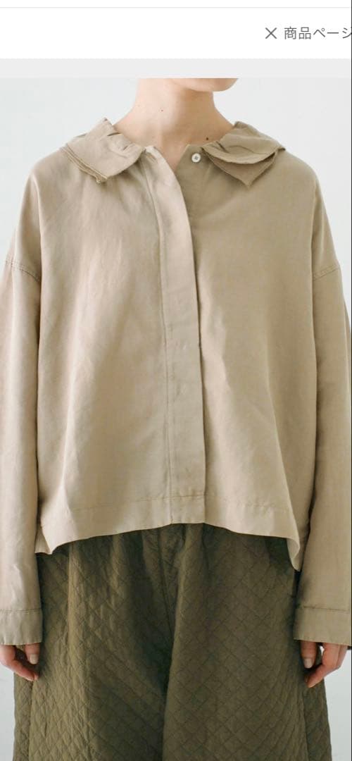 【美品】ネストローブ　コットンリネンツイルダブルカラーシャツ