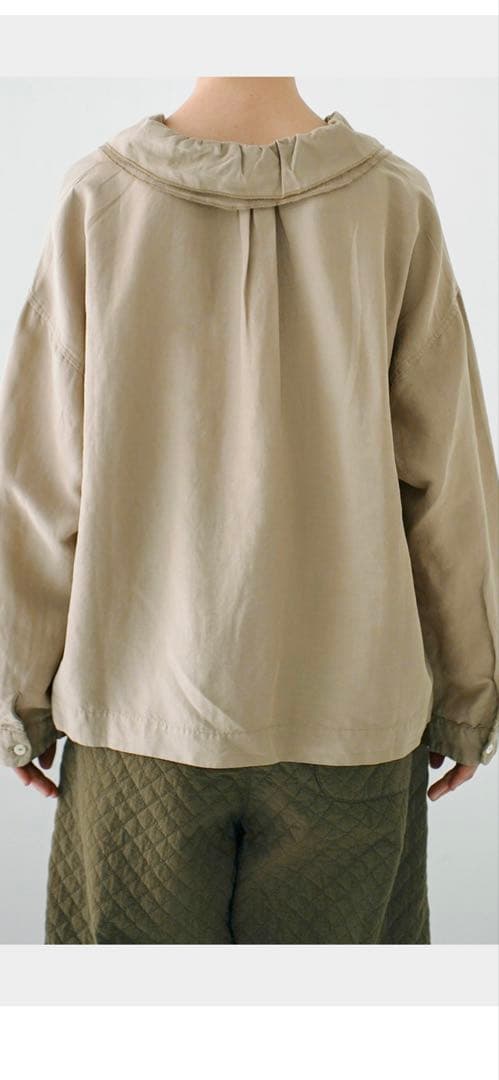 【美品】ネストローブ　コットンリネンツイルダブルカラーシャツ