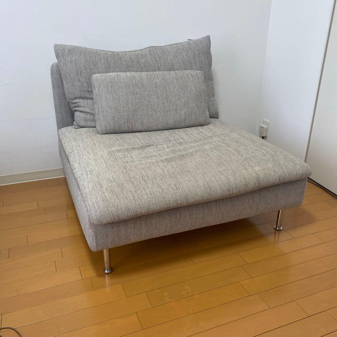 IKEA ソーデルハムン　1人掛けソファ　ヴィーアルプ ベージュ/ブラウン