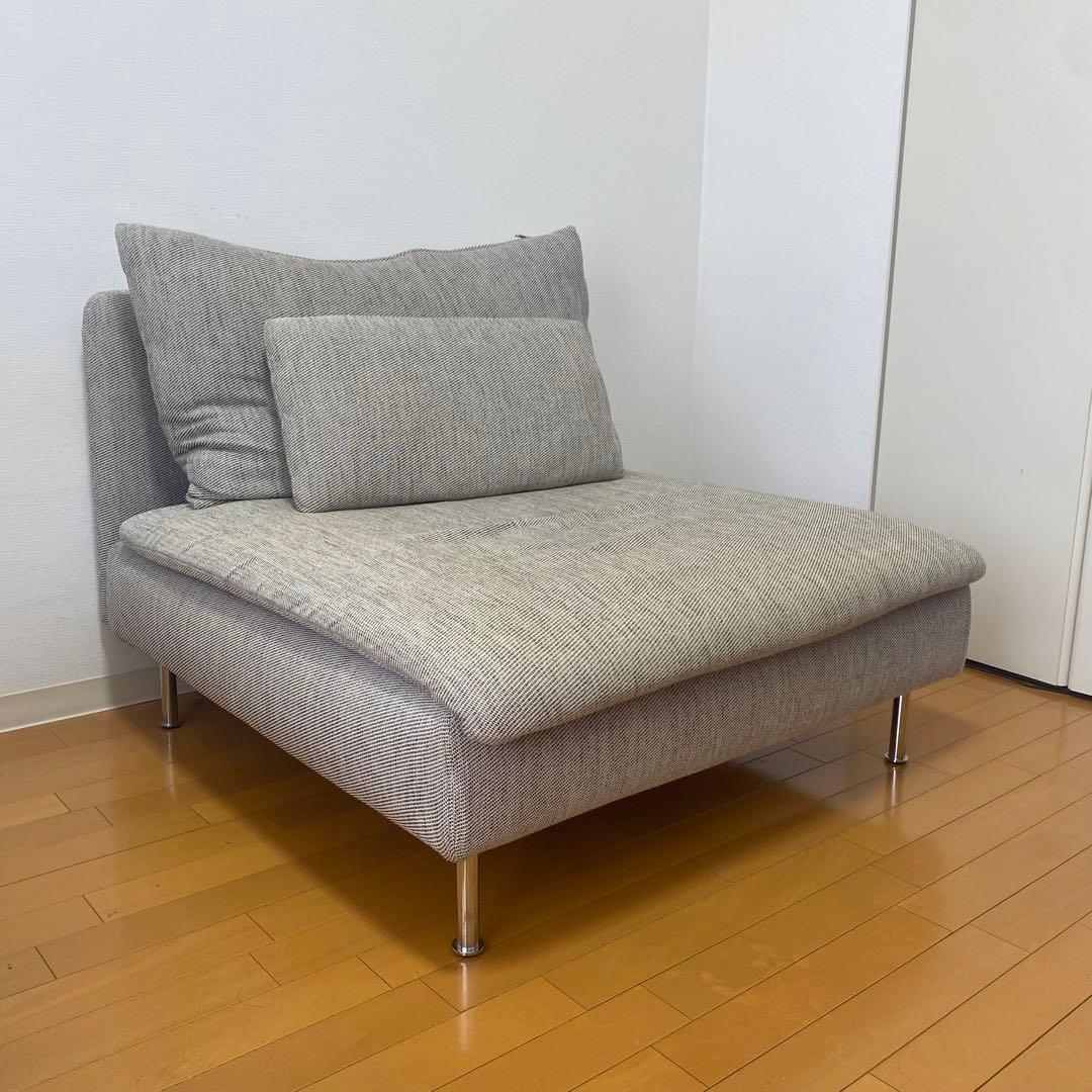 IKEA ソーデルハムン　1人掛けソファ　ヴィーアルプ ベージュ/ブラウン