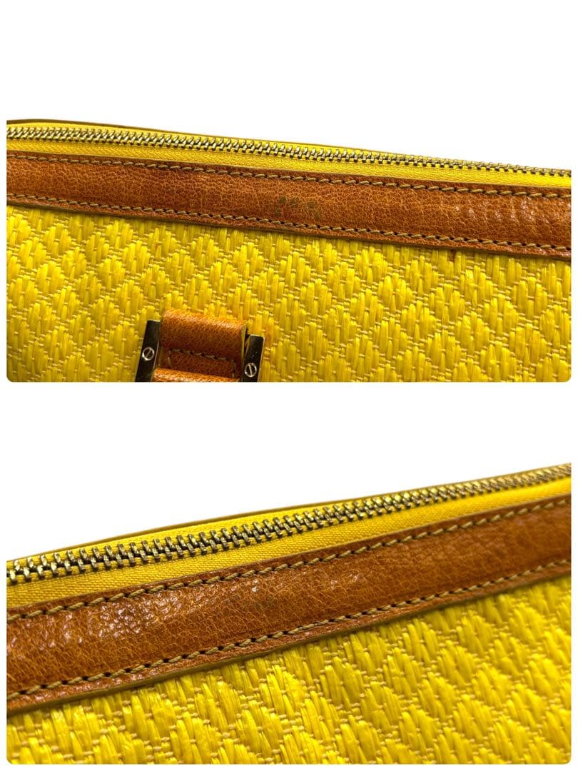 【美品】トリーバーチ　ボストン型トートバッグ　キルティング　ロゴ金具　黄色大容量