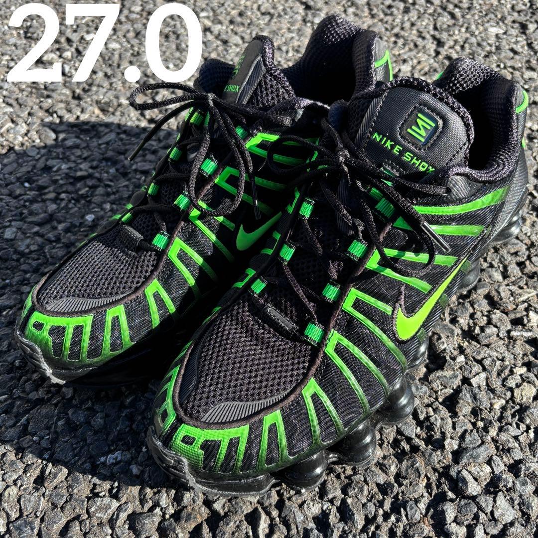 ナイキ ショックス TL ブラック　グリーン　美品 NIKE Shox TL