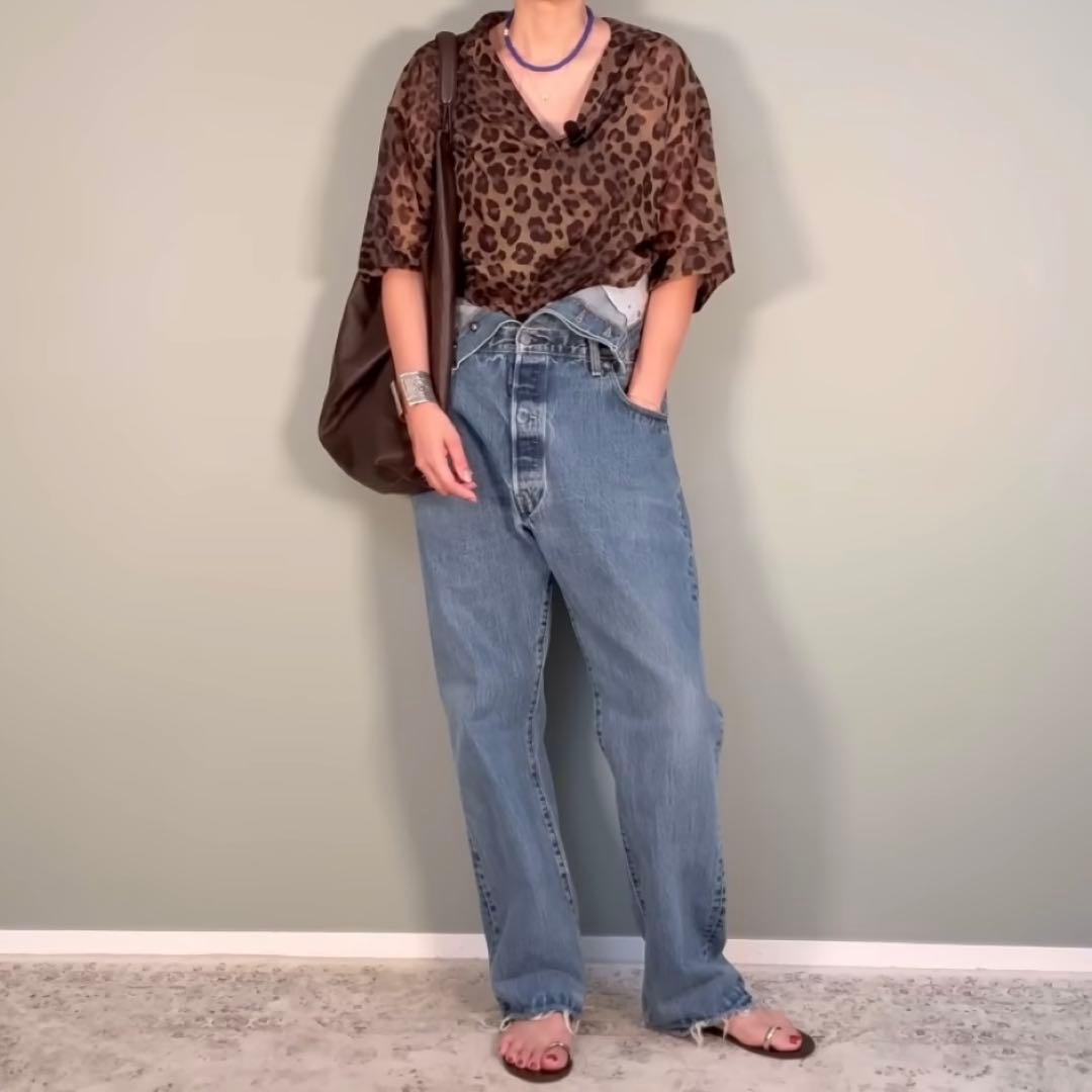 QUIITO キート リメイクデニム ダブルウエスト ヴィンテージ　ハイウエスト