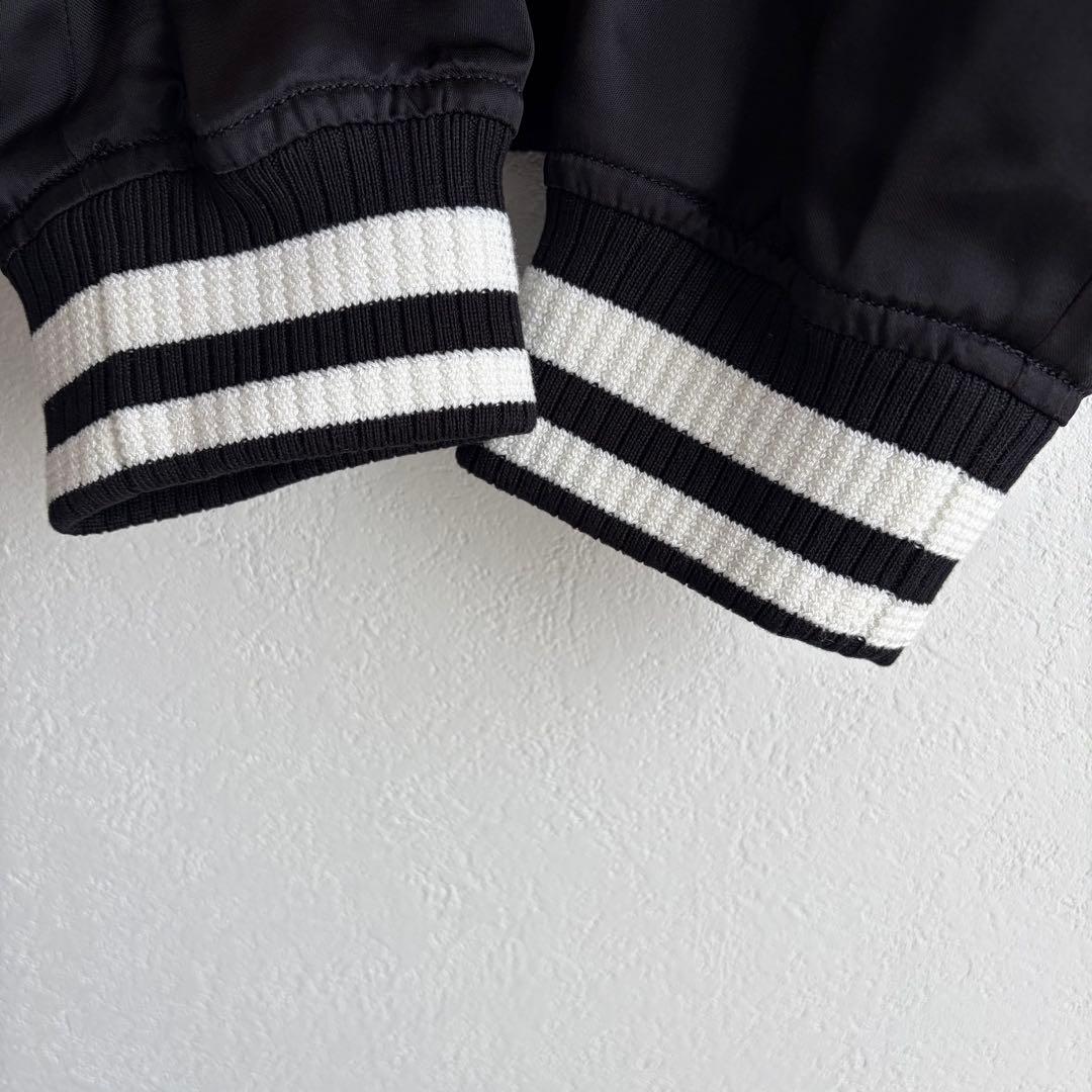 【美品✨】ルイヴィトン　スカジャン　エンブロイダリー　ジップアップ　黒　46