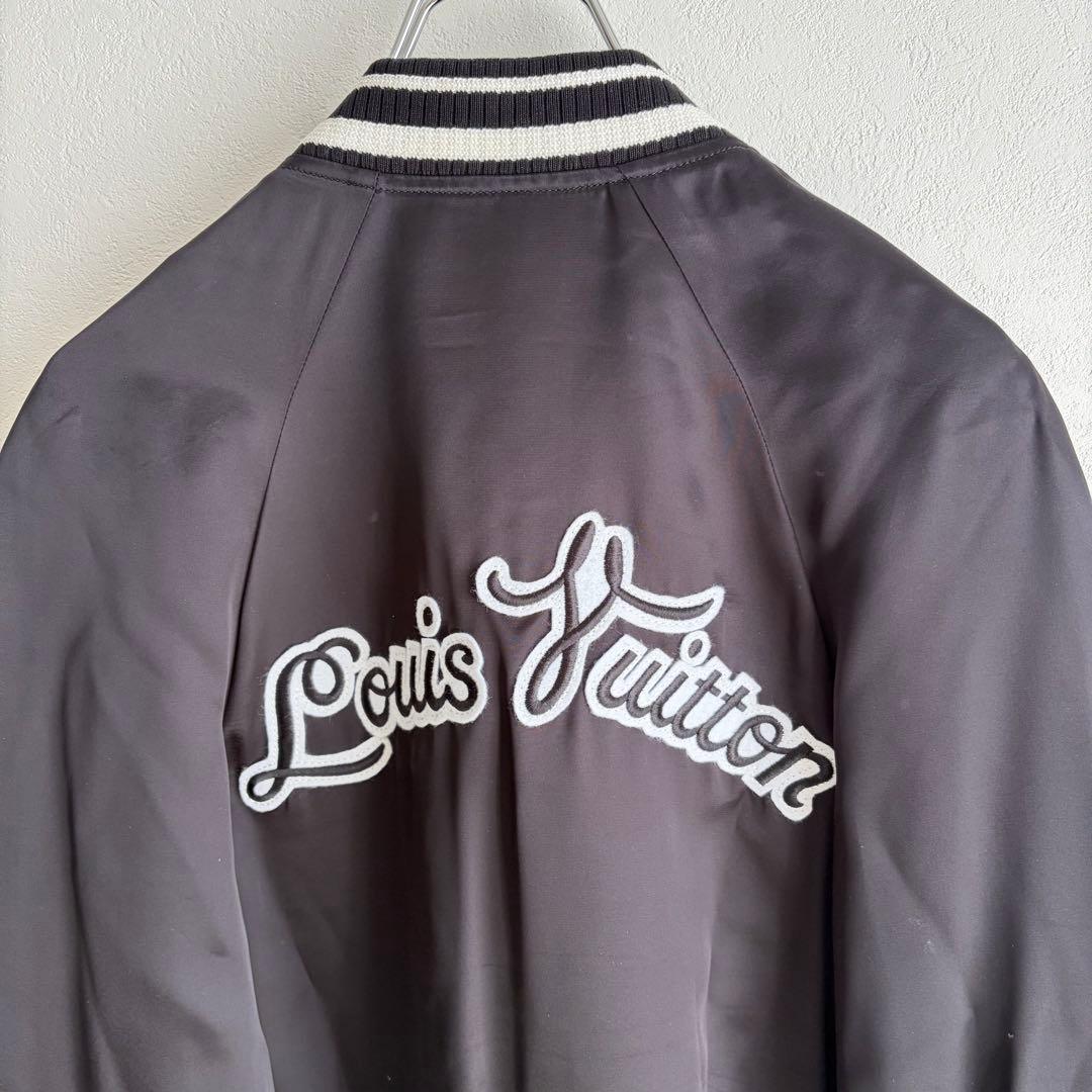 【美品✨】ルイヴィトン　スカジャン　エンブロイダリー　ジップアップ　黒　46
