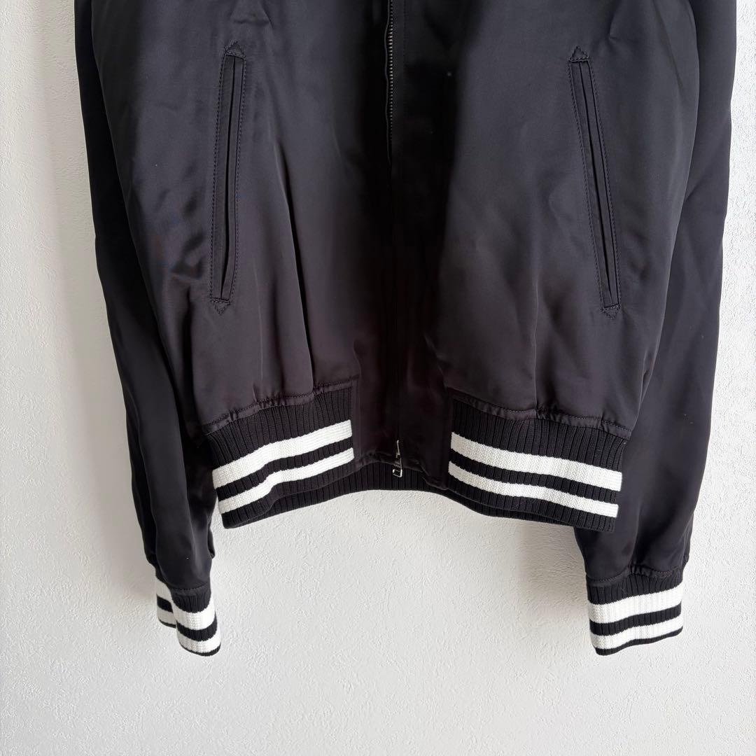 【美品✨】ルイヴィトン　スカジャン　エンブロイダリー　ジップアップ　黒　46