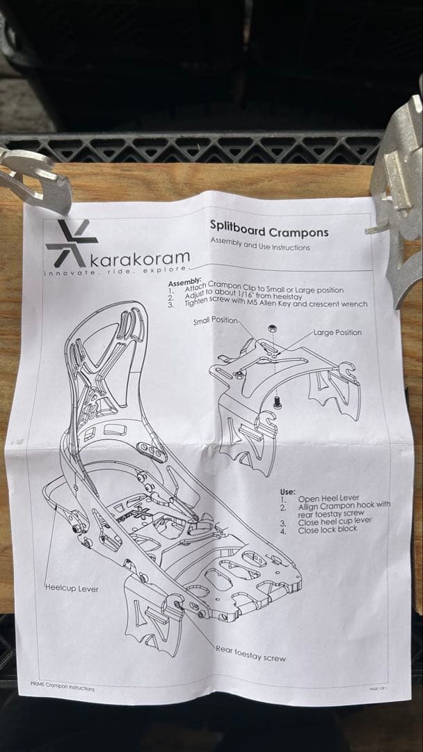 Karakoram スプリットボード クランポン