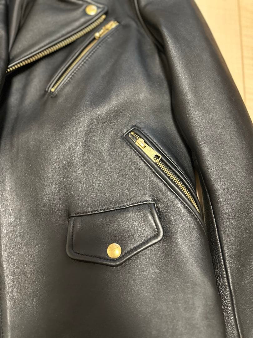 ブラックレザーライダースジャケット