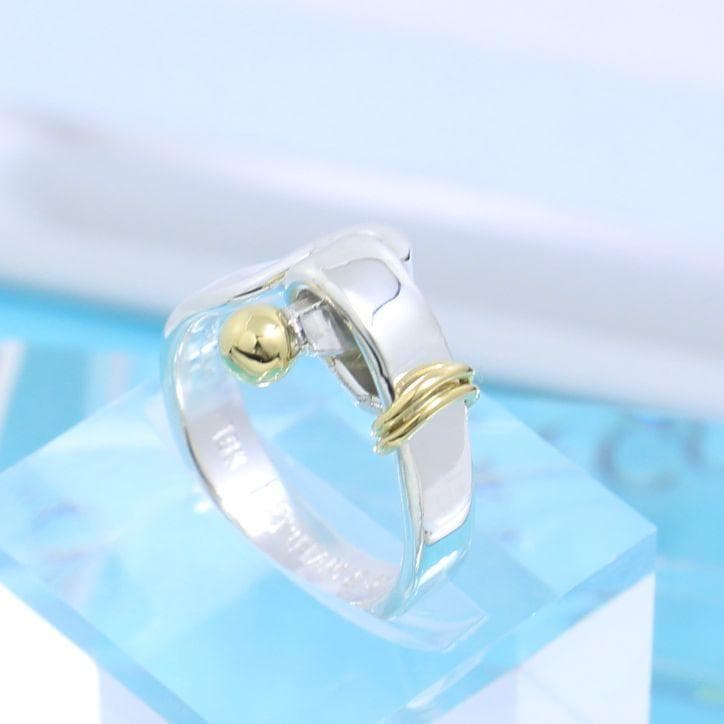 ティファニー　TIFFANY　8号　フック＆アイ リング　良品　128　縦