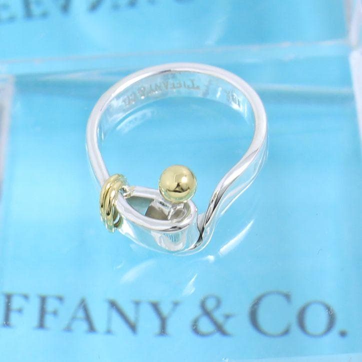 ティファニー　TIFFANY　8号　フック＆アイ リング　良品　128　縦