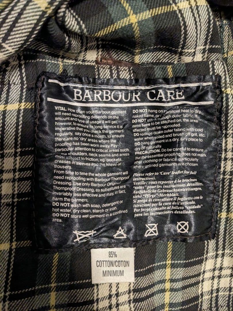 90s Barbour BORDER サイズ38 ライナー付