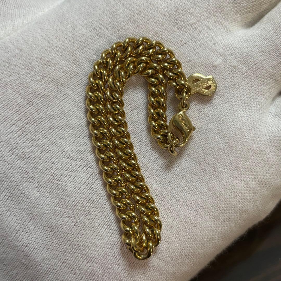 ［美品］ディオール　チェーンブレスレット　ゴールド　ヴィンテージ　6mm