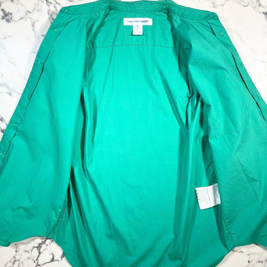 ✨美品✨コムデギャルソンシャツ 長袖シャツ グリーン (M位) 17~19年製