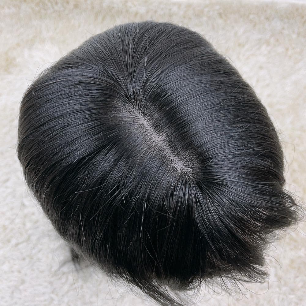 人毛100% フルウィッグ 医療用 ロングストレート 黒髪 ブラック 60cm