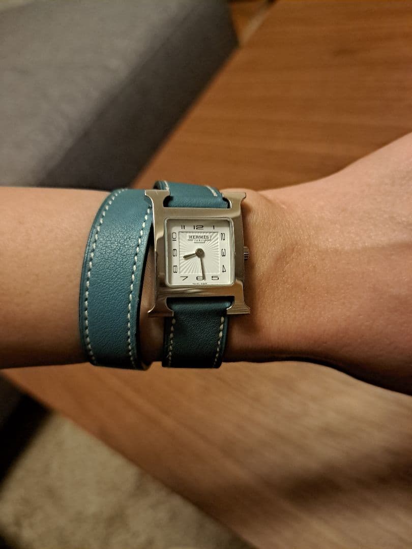 エルメス Hウオッチ　PM　ドゥブルトゥール 替えベルト付き