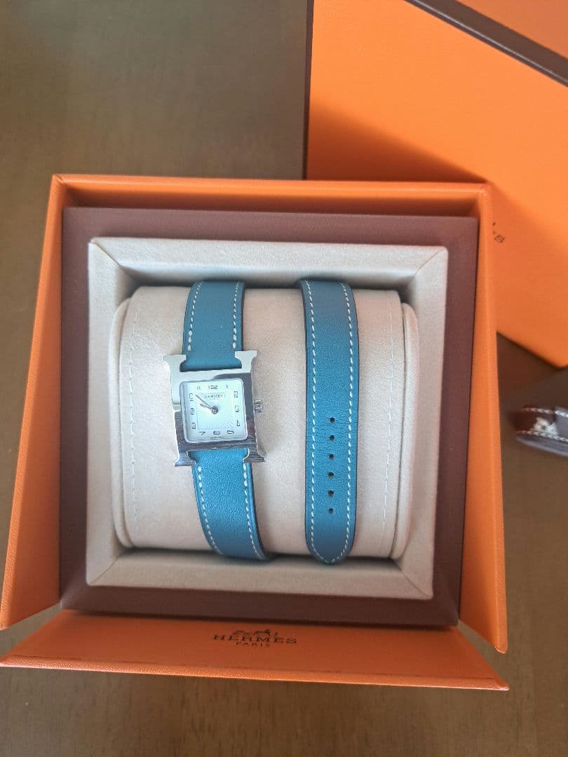 エルメス Hウオッチ　PM　ドゥブルトゥール 替えベルト付き