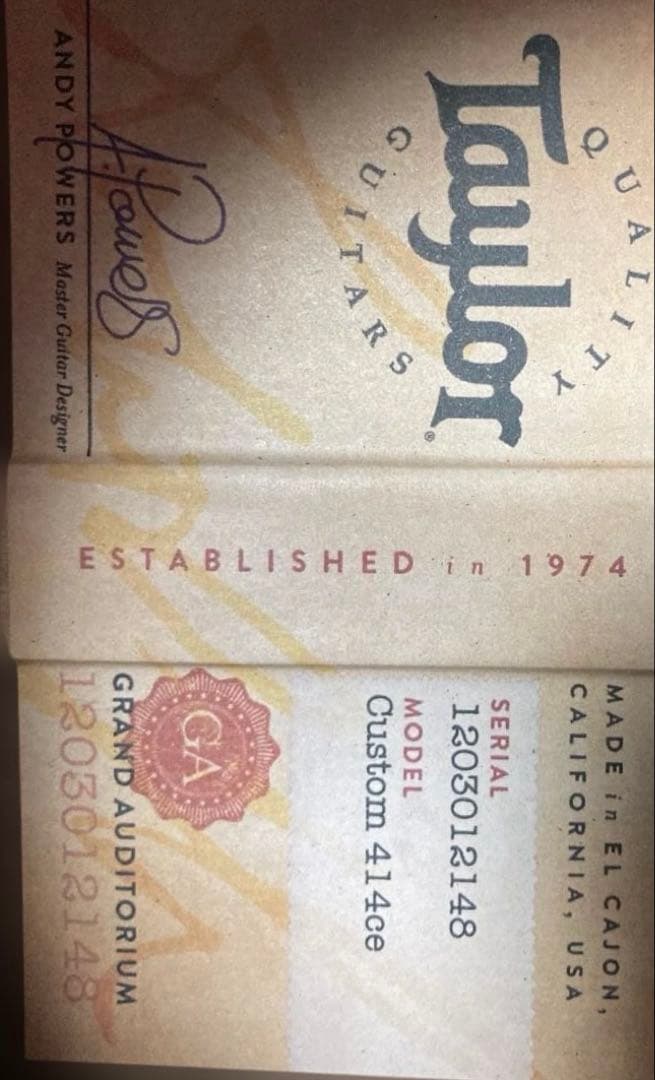 ギター 2020 Taylor LTD 414ce-R SEB