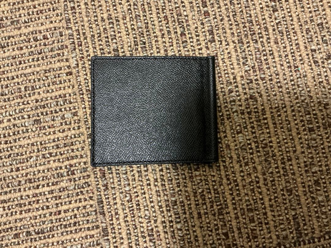 coach ブラックレザー マネークリップ 二つ折り