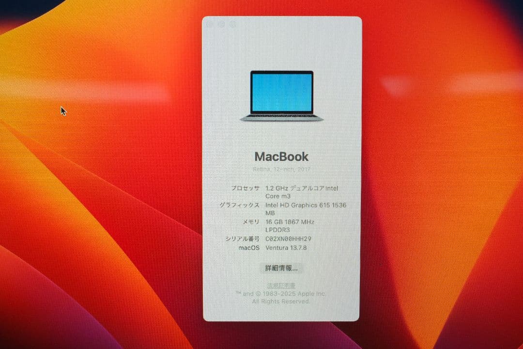 【充放電60回】12インチMacBook 2017 m3 16GB