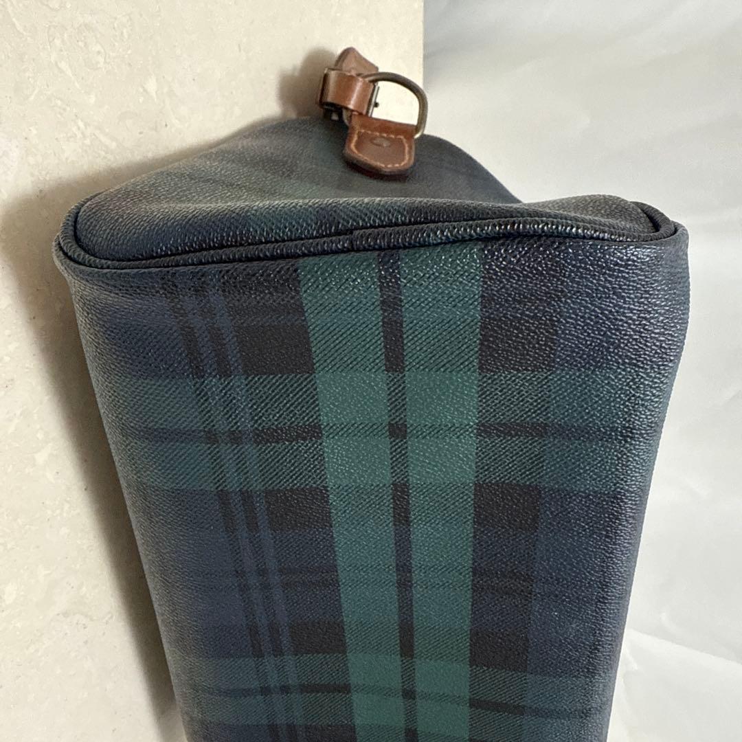 ポロ・ラルフローレン ボストンバッグ グリーンチェック柄