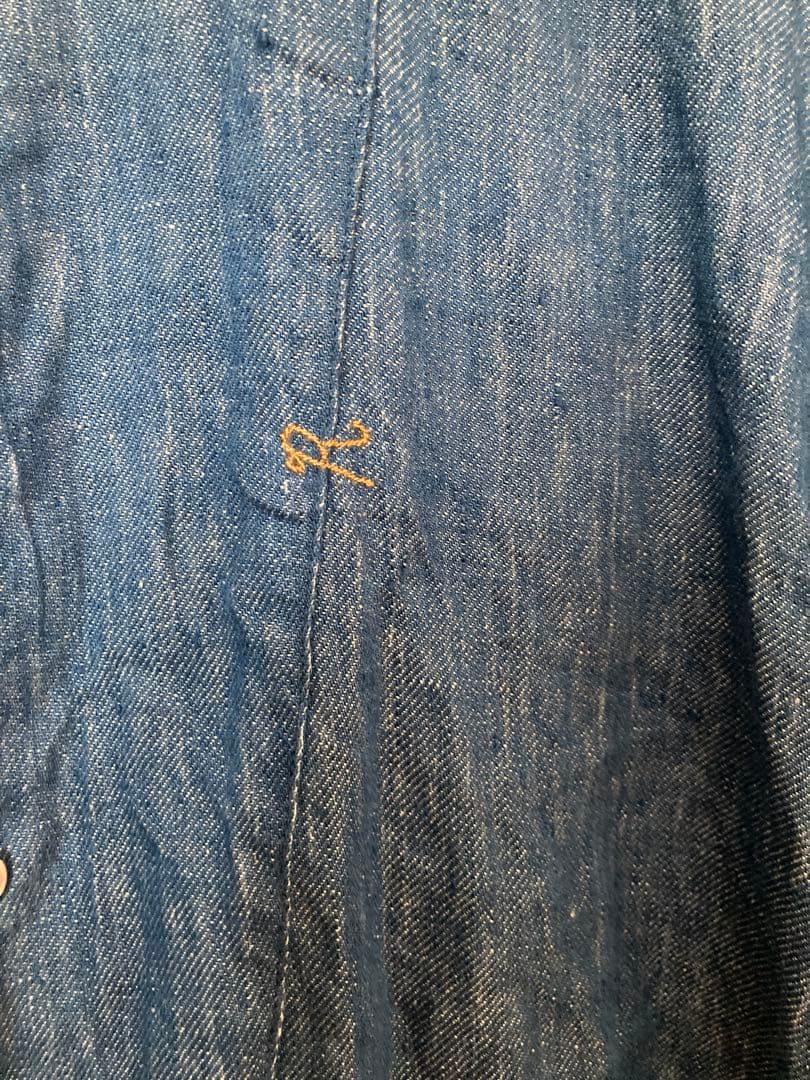 45R バンドカラー リネンシャツ 麻 サイズ1