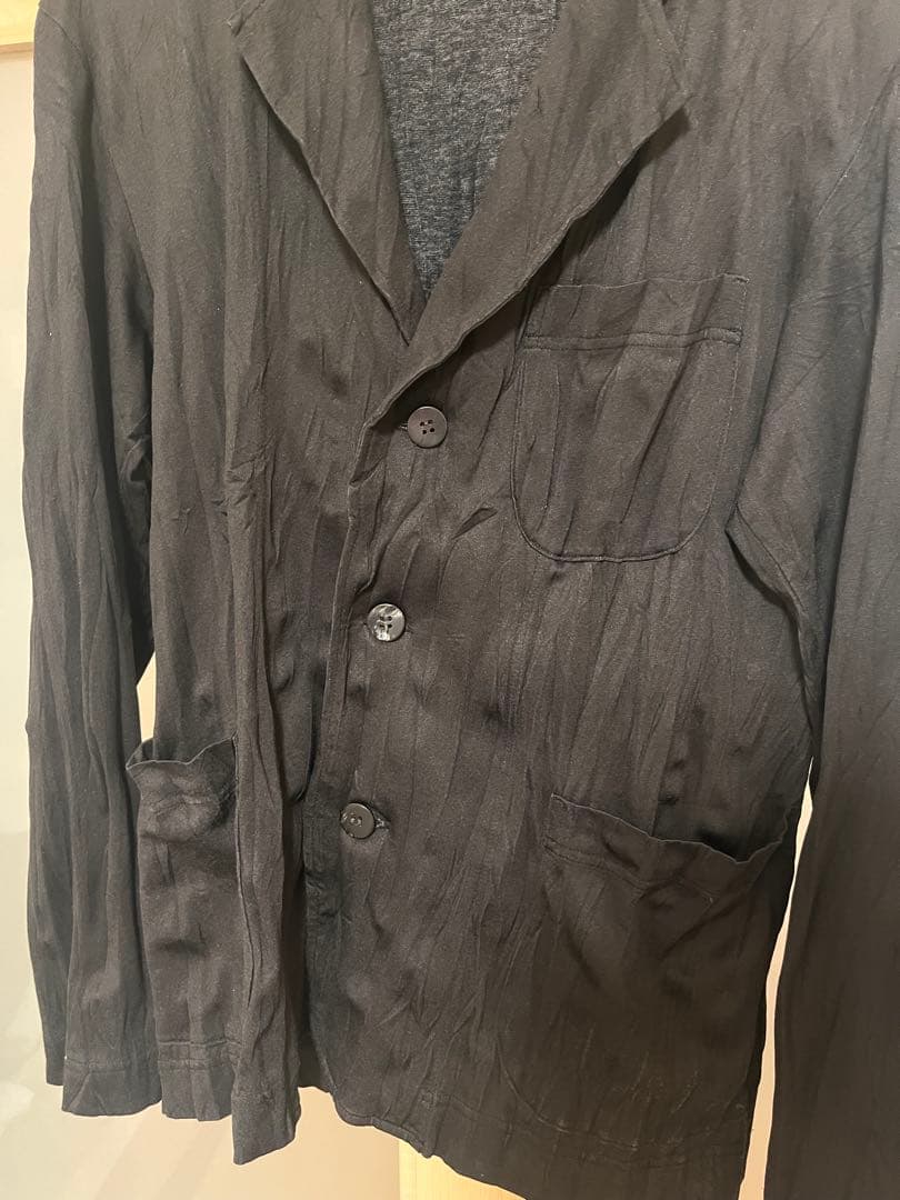 ISSEY MIYAKE イッセイミヤケ　シワ加工ブラックジャケット　プリーツ