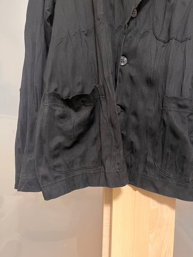 ISSEY MIYAKE イッセイミヤケ　シワ加工ブラックジャケット　プリーツ