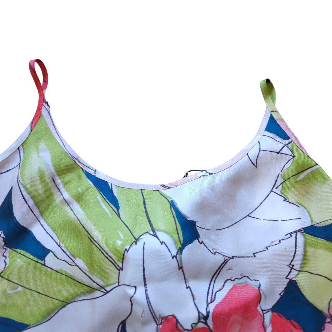 バナナタイム 花柄 キャミソール シルク100% Sサイズ オシャレ 極美品