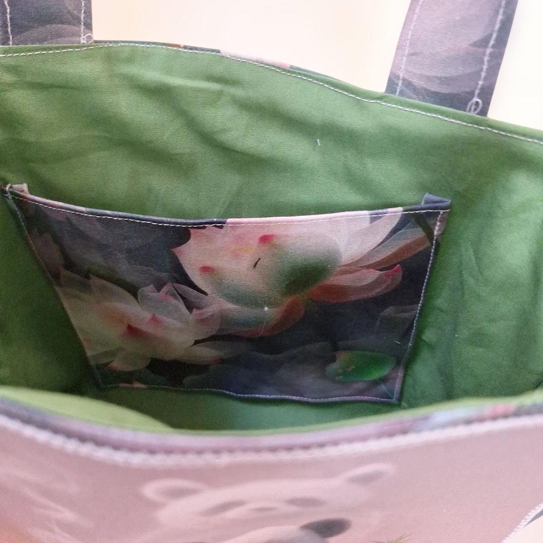 激レア柴犬パネル生地　ハンドメイド　ミニバック　フラットポーチ